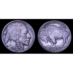 1914-D Buffalo Nickel, Original Choice AU